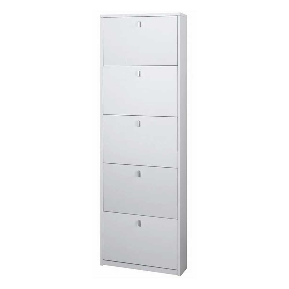 Elegante scarpiera a 5 ante con maniglia satinata finitura Bianco Fiammato by Sarmog by CeramicStore | Lo specialista del tuo bagno