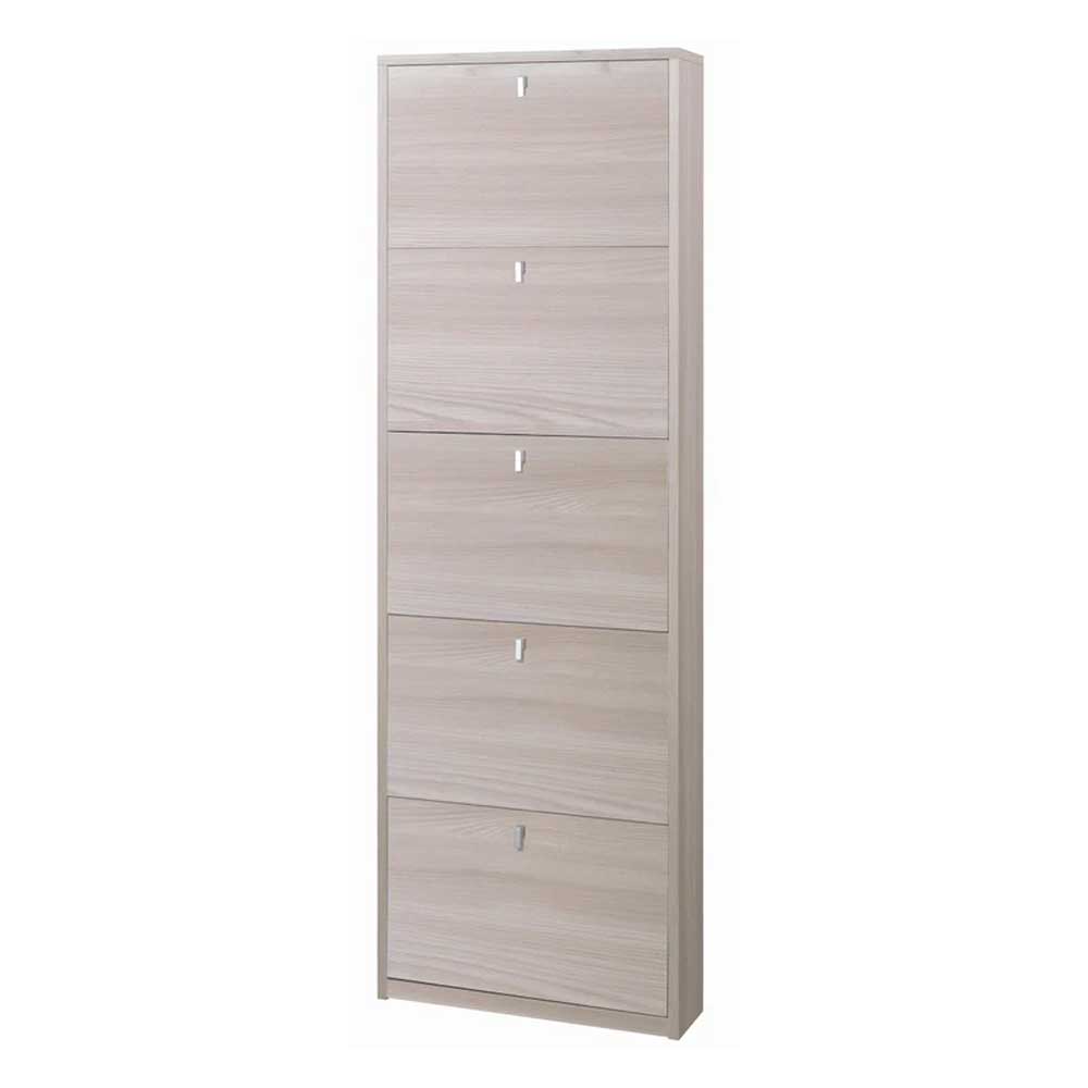 Elegante scarpiera a 5 ante con maniglia satinata finitura Olmo Chiaro by Sarmog by CeramicStore | Lo specialista del tuo bagno
