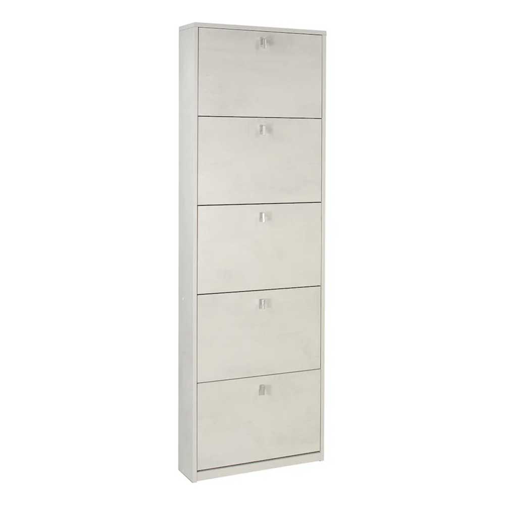 Elegante scarpiera a 5 ante con maniglia satinata finitura Ossido Bianco by Sarmog by CeramicStore | Lo specialista del tuo bagno