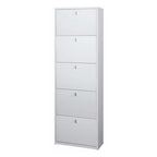 Elegante scarpiera a 5 ante con maniglia satinata Profondità 29 cm finitura Bianco Fiammato by Sarmog by CeramicStore | Lo specialista del tuo bagno