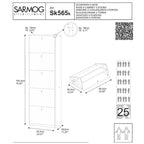  Elegante scarpiera a 5 ante con maniglia satinata Profondità 29 cm finitura Noce Stelvio by Sarmog by CeramicStore | Lo specialista del tuo bagno