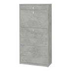 Elegante scarpiera a 3 ante + 1 Cassetto con maniglia satinata Profondità 29 cm finitura Cemento by Sarmog by CeramicStore | Lo specialista del tuo bagno