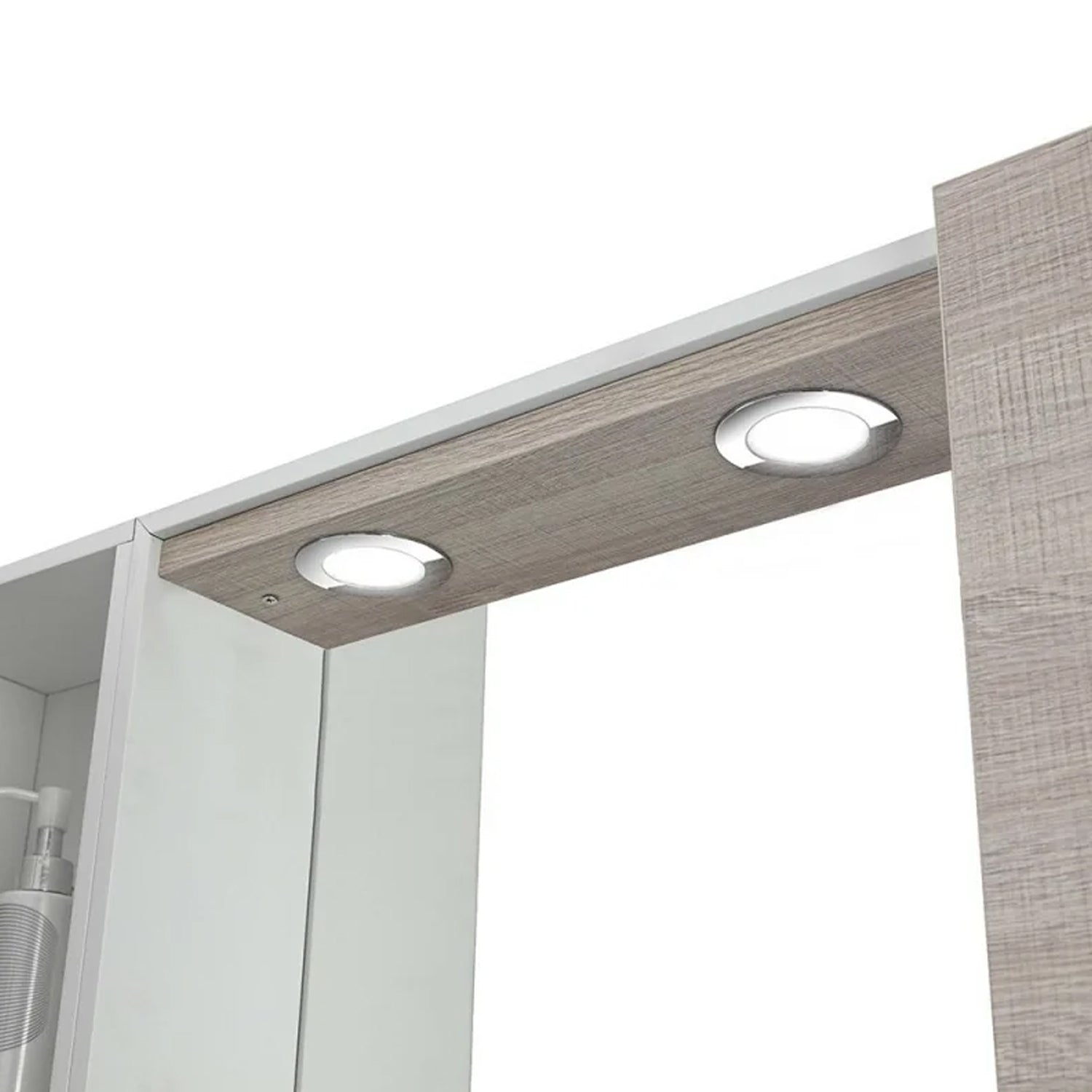 Specchiera con ante e illuminazione LED Cubi&Co Mondial 91x61 cm - Rovere Chiaro