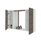 Specchiera con ante e illuminazione LED Cubi&Co Mondial 91x61 cm - Rovere Scuro