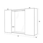 Specchiera con ante e illuminazione LED Cubi&Co Mondial 91x61 cm - Bianco Laccato