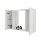 Specchiera con ante e illuminazione LED Cubi&Co Mondial 91x61 cm - Bianco Laccato