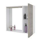 Specchiera con anta e illuminazione LED Cubi&Co serie Mondial 68 x 61 cm - Rovere Chiaro