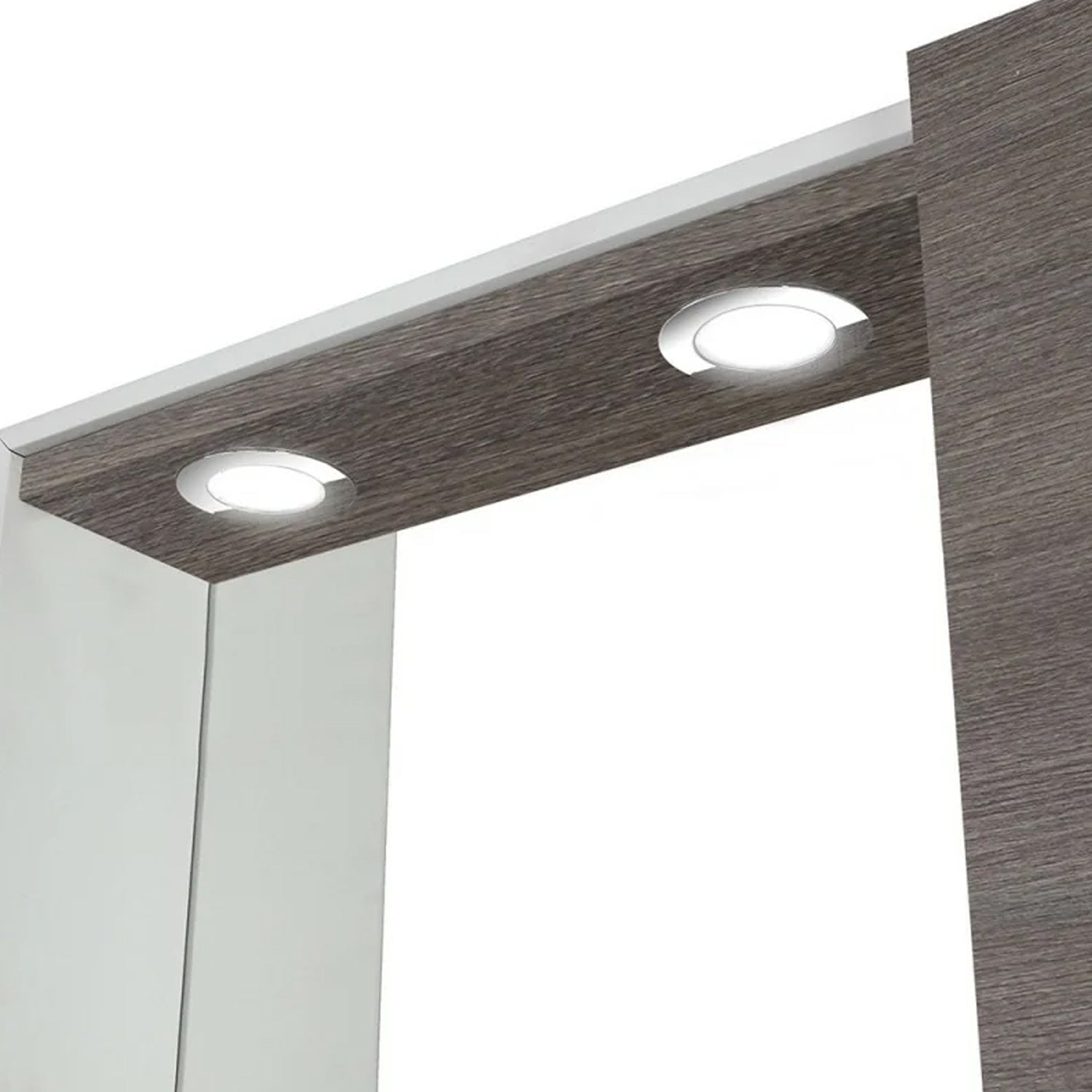 Specchiera con anta e illuminazione LED Cubi&Co serie Mondial 68 x 61 cm - Rovere Scuro