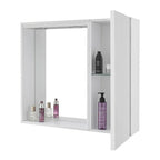 Specchiera con anta e illuminazione LED Cubi&Co Mondial 68 x 61 cm - Bianco Laccato
