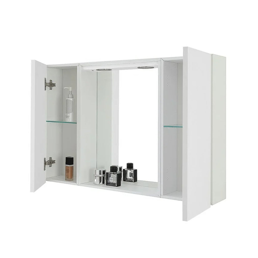 Specchiera con ante e illuminazione LED Cubi&Co serie Star 91x61 cm - Bianco lucido