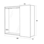 Specchiera con anta e illuminazione LED Cubi&Co serie Star 68 x 61 cm - Bianco lucido