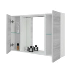 Specchiera con ante e illuminazione LED Cubi&Co serie Star 91x61 cm - Grigio