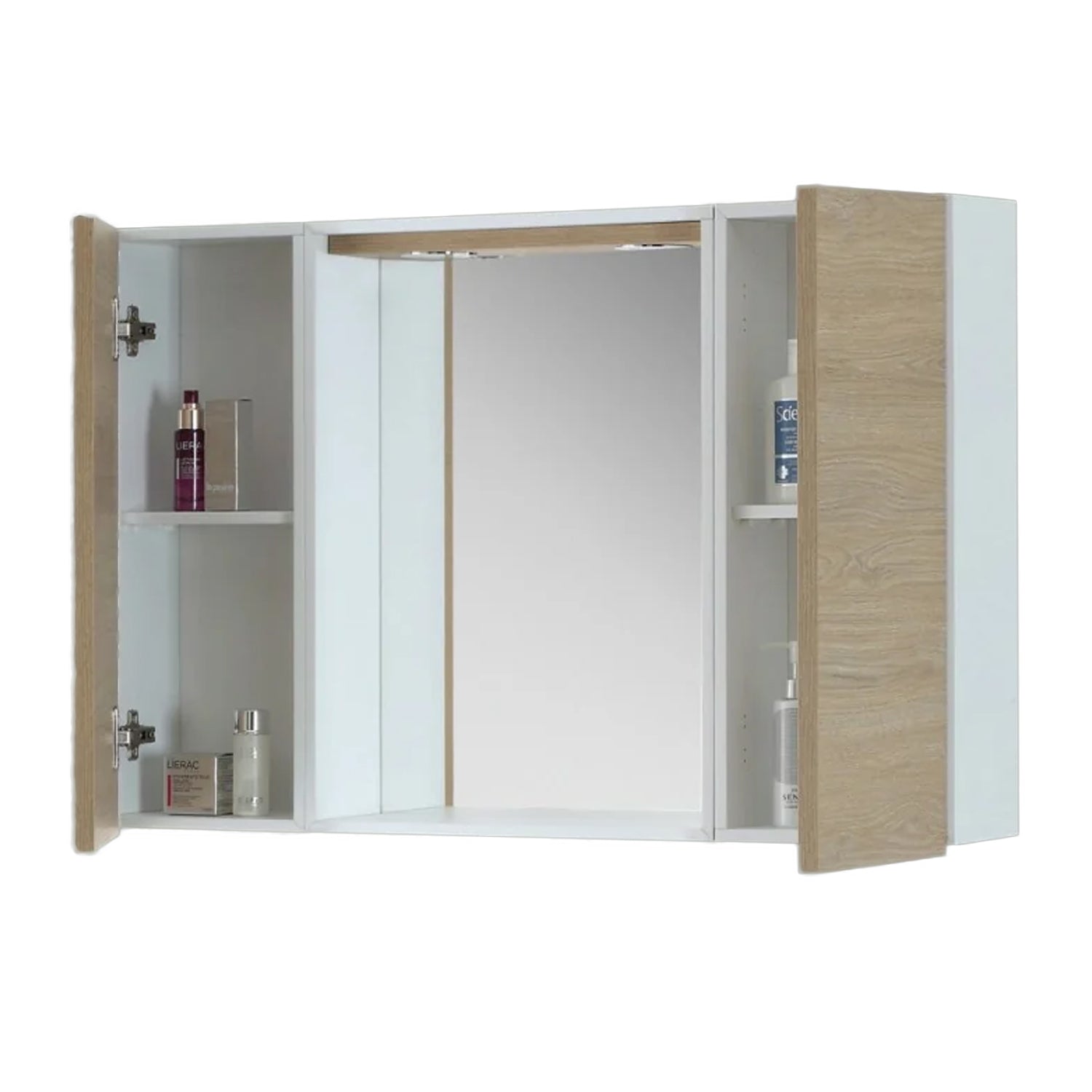 Specchiera con ante e illuminazione LED Cubi&Co serie Star 91x61 cm - Larice