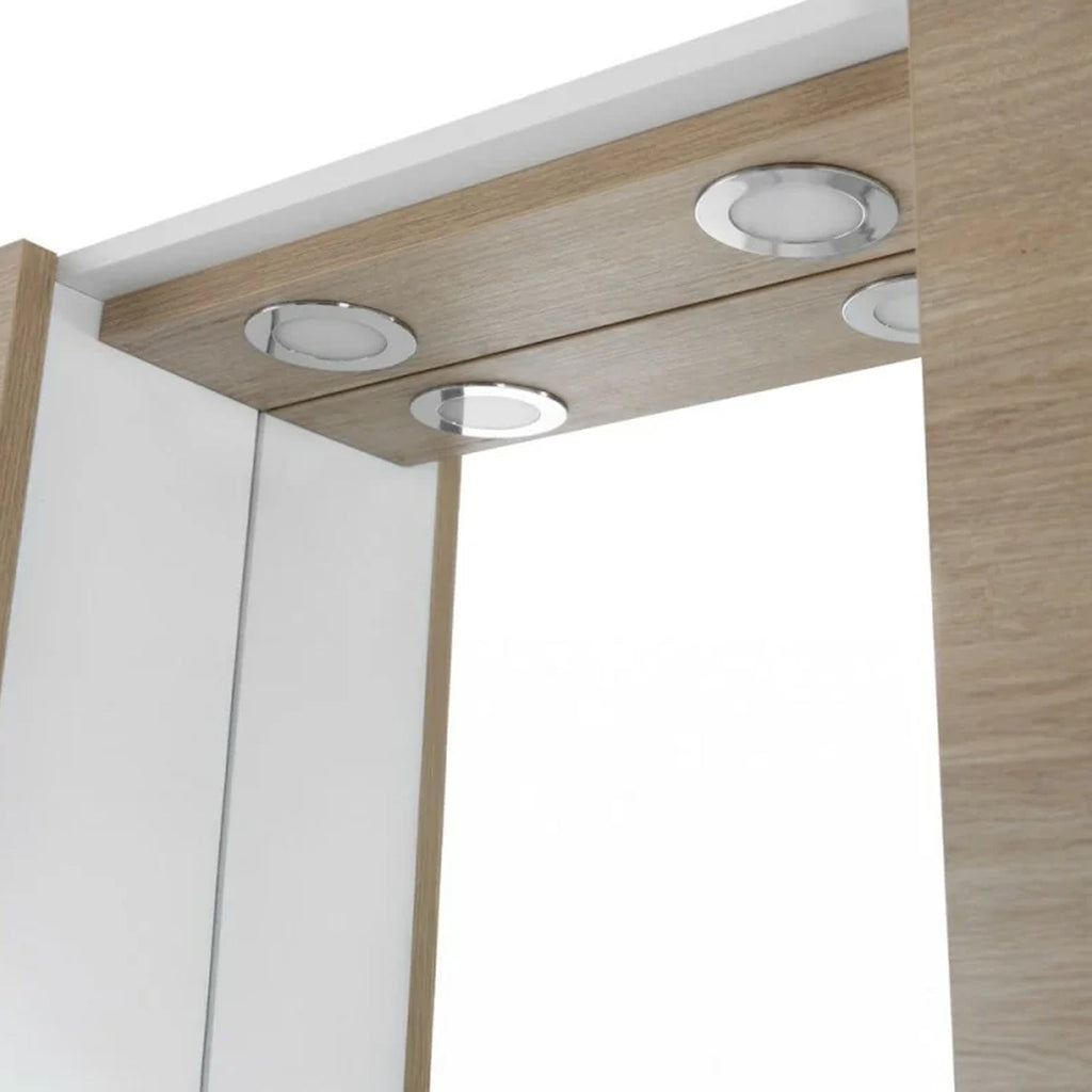 Specchiera con ante e illuminazione LED Cubi&Co serie Star 91x61 cm - Larice