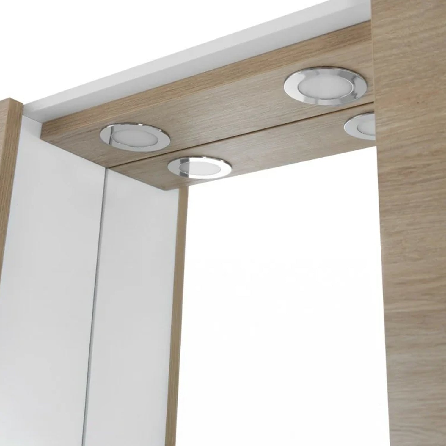 Specchiera con ante e illuminazione LED Cubi&Co serie Star 91x61 cm - Larice