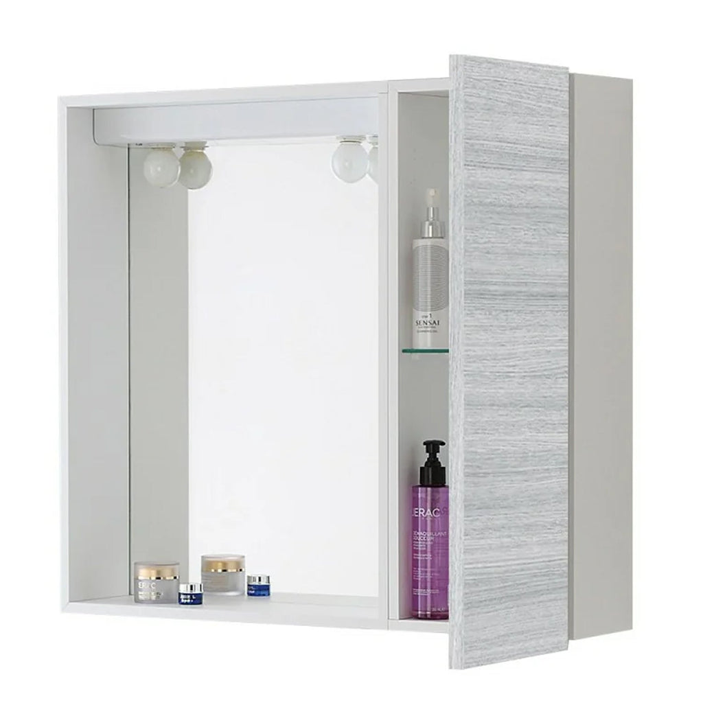 Specchiera con anta e illuminazione LED Cubi&Co serie Star 68 x 61 cm - Grigio