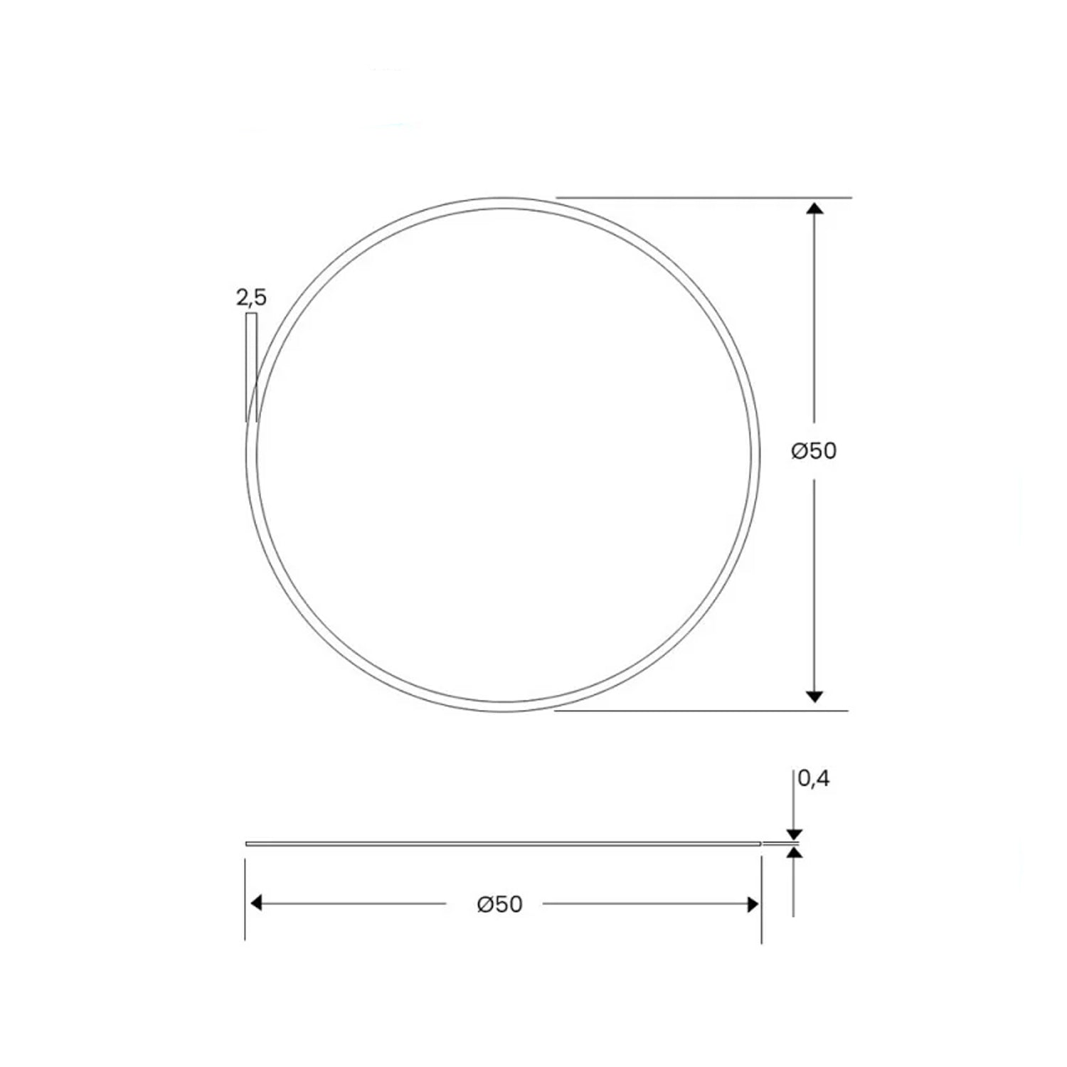 Specchio tondo con bisellatura a filo Cubi&Co modello Best - ø 50 cm