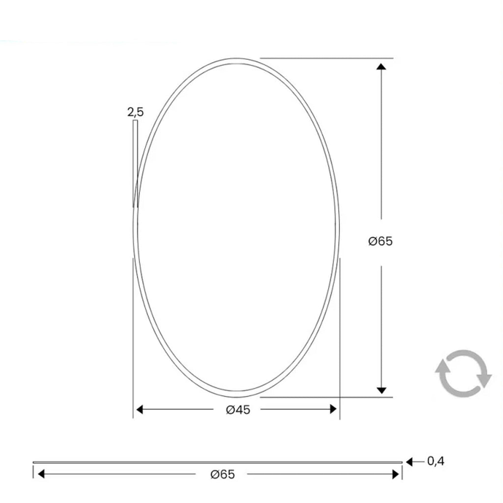 Specchio ovale reversibile con bisellatura a filo Cubi&Co modello Best - 45x65 cm