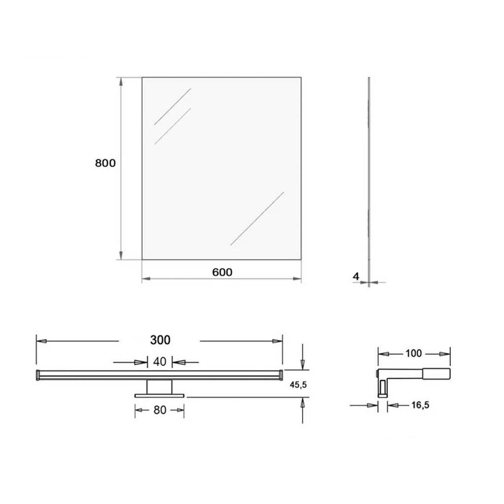 Specchio a filo con lampada LED reversibile Cubi&Co serie Light - 60x80 cm
