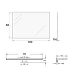 Specchio a filo con lampada LED reversibile Cubi&Co serie Light - 60x100 cm