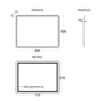 Specchio con bordo LED Cubi&Co modello Venus - 60x80 cm