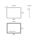 Specchio con bordo LED Cubi&Co modello Venus - 70x105 cm