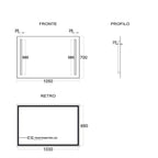 Specchio con strisce LED Cubi&Co modello Twin - 70x105 cm
