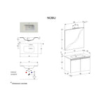  Composizione bagno sospesa Nexu 2 ante con lavabo specchio con lampada LED 80x50 cm bianco by CeramicStore | Lo specialista del tuo bagno