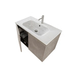  Composizione bagno sospesa Nexu 2 ante con lavabo specchio con lampada LED 80x50 cm grigio caldo by CeramicStore | Lo specialista del tuo bagno
