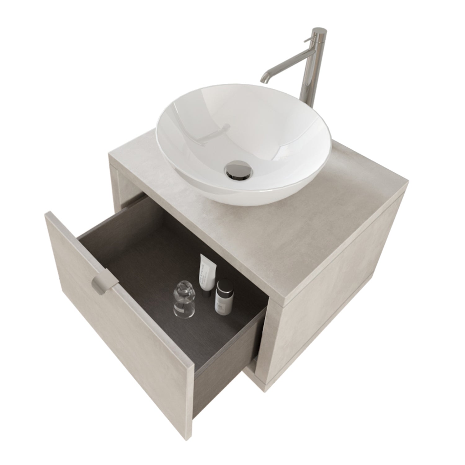  specchio e lampada LED 60x40 cm grigio cielo by CeramicStore | Lo specialista del tuo bagno