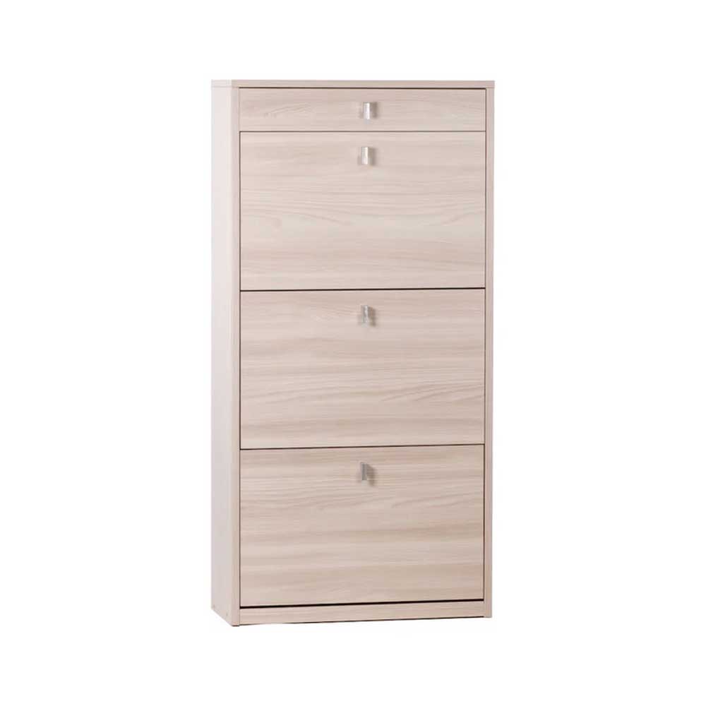Elegante scarpiera a 3 ante + 1 Cassetto con maniglia satinata Profondità 29 cm finitura Olmo Chiaro by Sarmog by CeramicStore | Lo specialista del tuo bagno