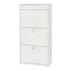 Elegante scarpiera a 3 ante + 1 Cassetto con maniglia satinata Profondità 29 cm finitura Ossido Bianco by Sarmog by CeramicStore | Lo specialista del tuo bagno