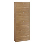 Elegante scarpiera a 4 ante + 1 Cassetto Centrale con maniglia satinata Profondità 29 cm finitura Noce Stelvio by Sarmog by CeramicStore | Lo specialista del tuo bagno