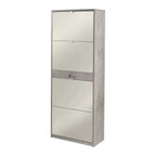 Elegante scarpiera a 4 ante + 1 Cassetto Centrale con maniglia satinata Profondità 29 cm finitura Cemento / Specchio Naturale by Sarmog by CeramicStore | Lo specialista del tuo bagno