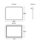 Specchio con retroilluminazione LED Cubi&Co modello Line - 60x80 cm
