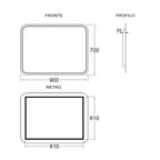 Specchio con retroilluminazione LED Cubi&Co modello Line - 70x90 cm