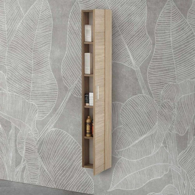 Pensile bagno Cubi&Co serie Grace con anta lunga 24x150x15 cm - Rovere Tropea