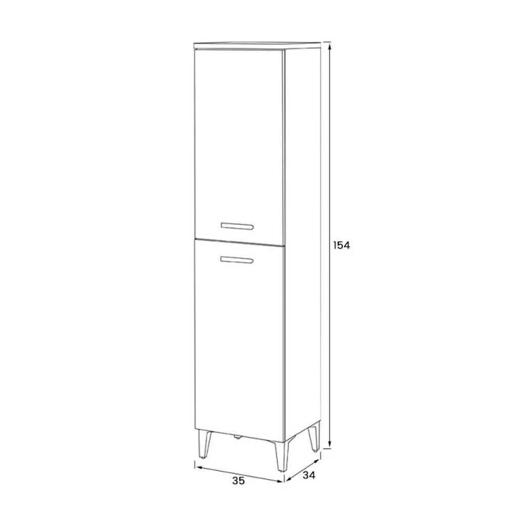 Colonna portasciugamani con due ante Cubi&Co serie Grace - Bianco lucido