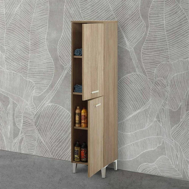 Colonna portasciugamani con due ante Cubi&Co serie Grace - Rovere Tropea