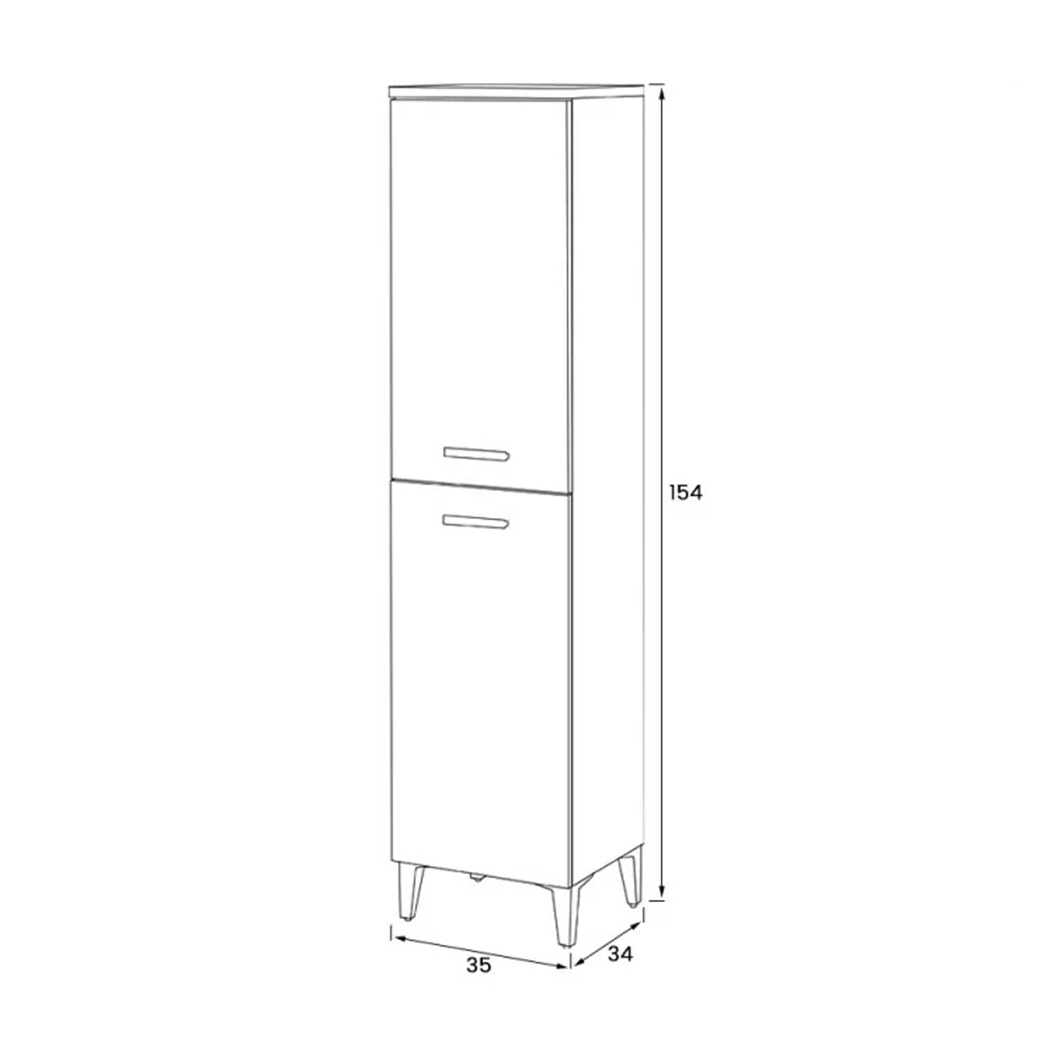 Colonna portasciugamani con due ante Cubi&Co serie Grace - Rovere Tropea