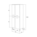 Armadio o scarpiera a quattro ante Cubi&Co serie Star 60x154 cm - Larice