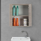 Pensile a due ante Cubi&Co serie Mondial con apertura push-pull 60x72x30 cm - Rovere chiaro