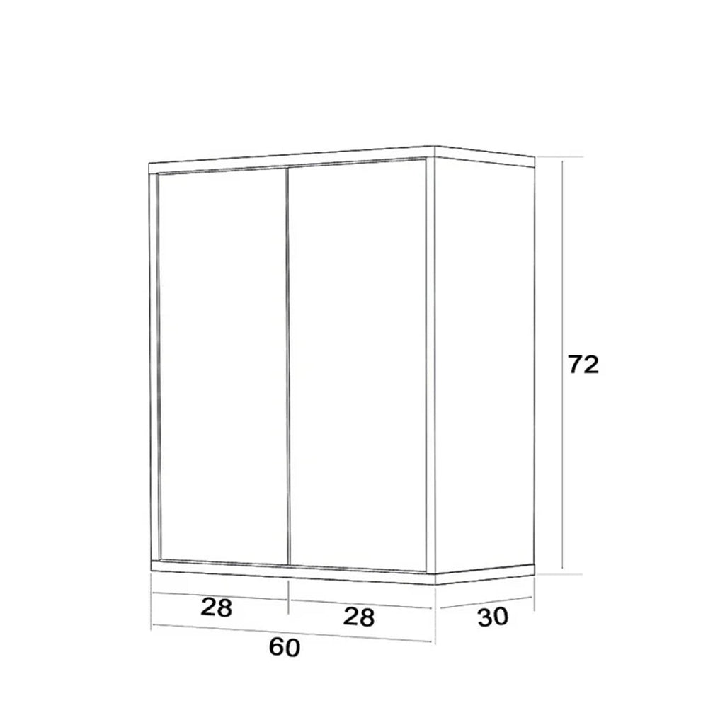 Pensile a due ante Cubi&Co serie Mondial con apertura push-pull 60x72x30 cm - Bianco