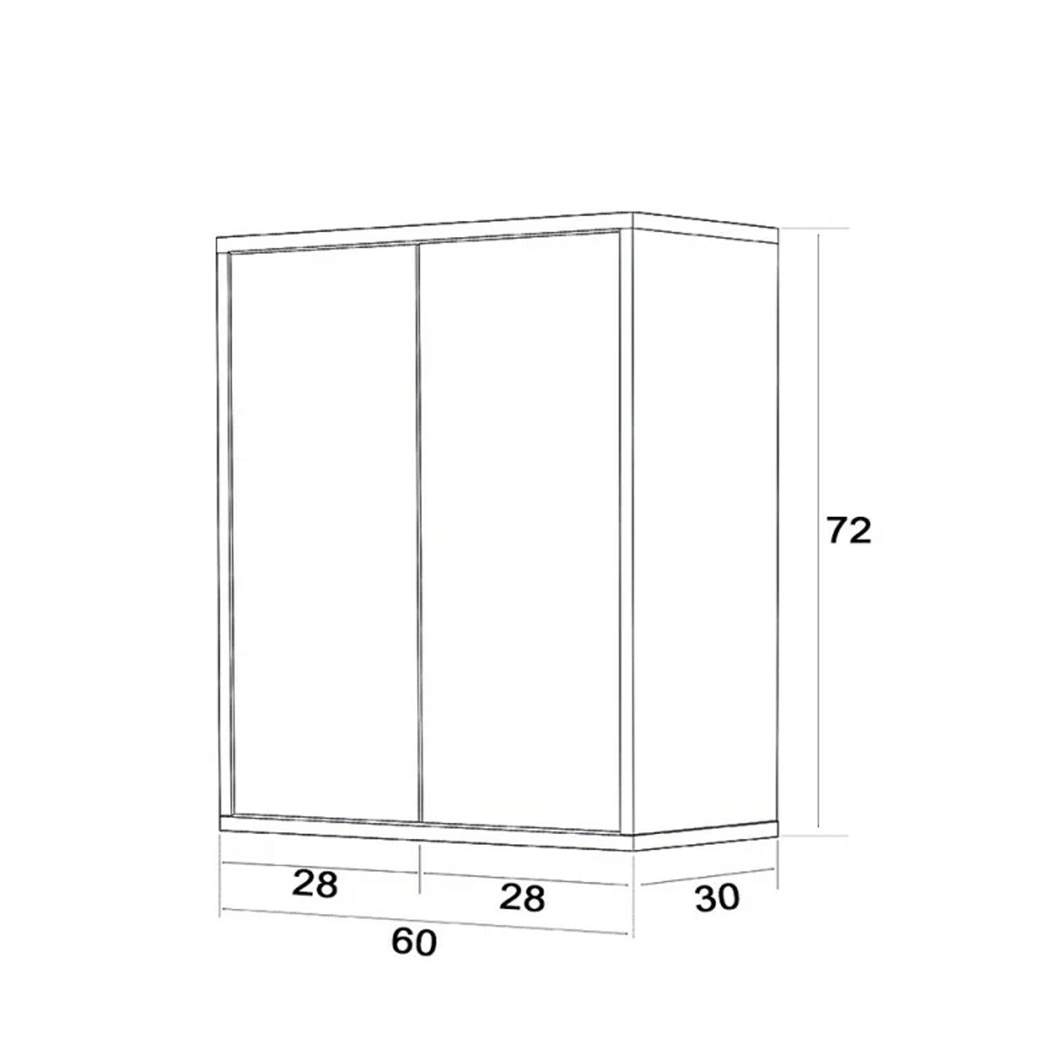 Pensile a due ante Cubi&Co serie Mondial con apertura push-pull 60x72x30 cm - Bianco