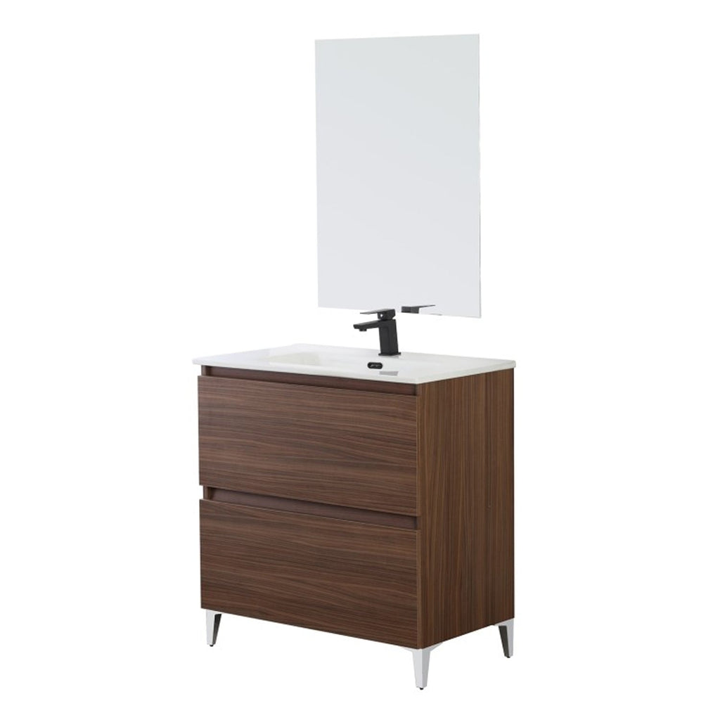 900202 - Mobile bagno a terra 81 cm  con lavabo e specchio Collezione Revival Cubi&co