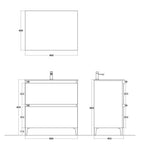 900271 - Mobile bagno a terra 81 cm con lavabo e specchio Collezione Revival Cubi&co