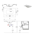 900271 - Mobile bagno a terra 81 cm con lavabo e specchio Collezione Revival Cubi&co