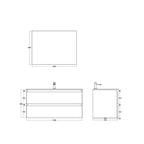 900213 - Mobile bagno sospeso 80 cm con lavabo e specchio - Collezione Revital Cubi&Co