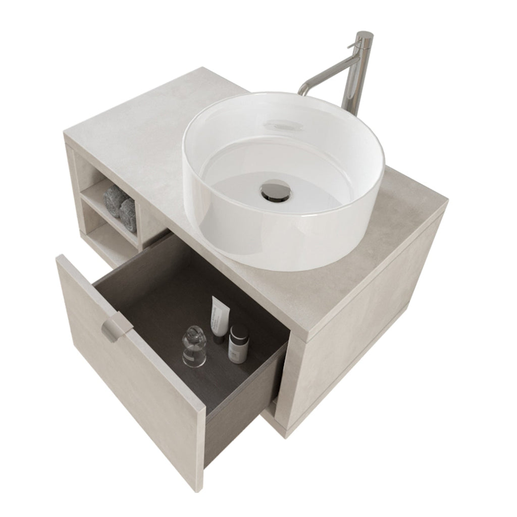  specchio e lampada LED 80x40 cm grigio cielo by CeramicStore | Lo specialista del tuo bagno