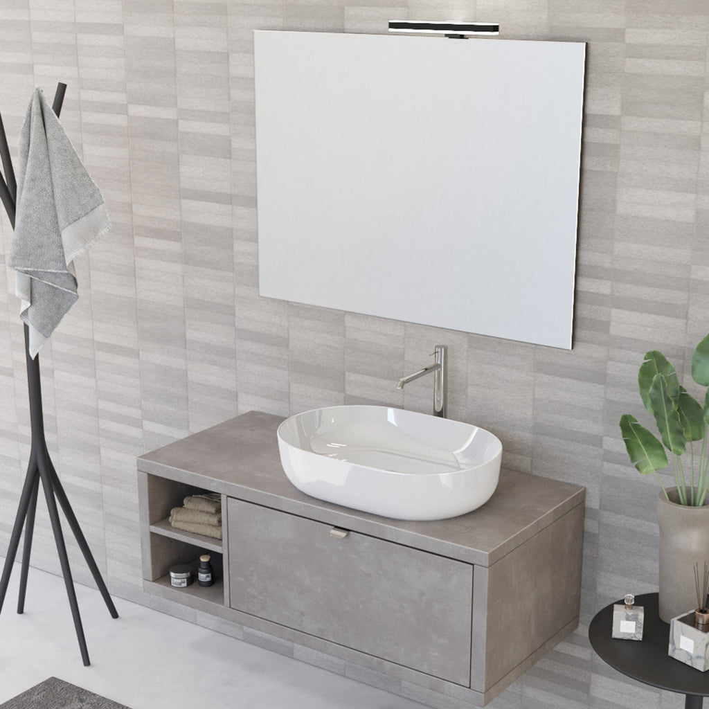 Composizione bagno sospesa Nyumba a 1 cassetto e vano a giorno con lavabo